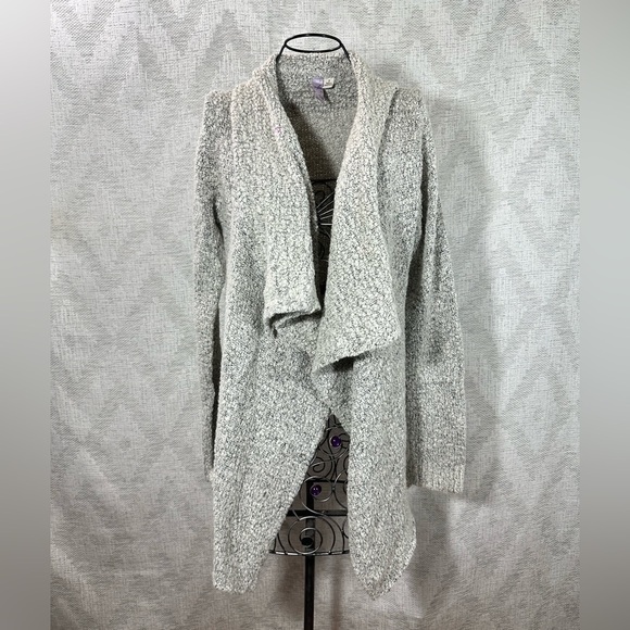 Alya Sweaters - Alya grey knit waterfall cardigan size S